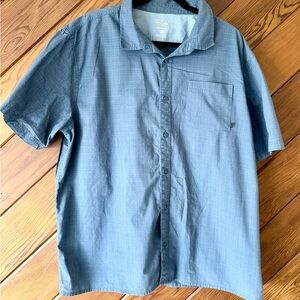 Mountain Hardwear Men's XL Short Sleeve Button Down Shirt Blue Ripstop